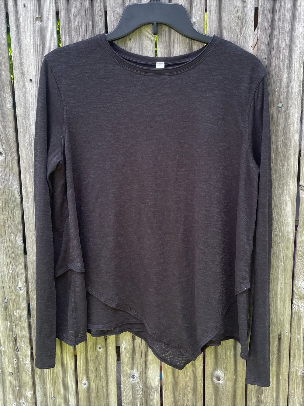 Lululemon Shirt Womens Size 6 Sweetest Day Burnout Black Long Sleeve Stretch Gym